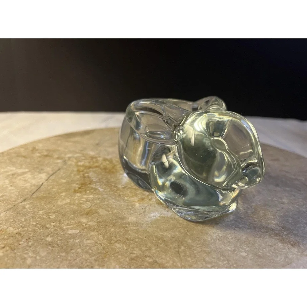 Indiana Glass Candle Lane Bunny Critter Crystal Votive Tealight Holder